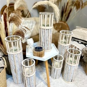 Vertikāla koka laterna - vidēja