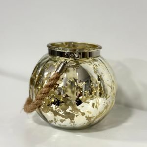 Stikla svečturis ar zelta apdari