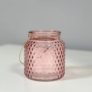 Stikla burciņas rozā krāsā